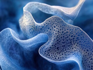abstract blue and white porous texture