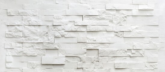Poster - Textured white brick wall surface perfect for architectural backgrounds and interior design inspiration in modern spaces