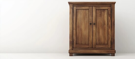 Poster - Elegant wooden cabinet on a clean white background perfect for furniture display and interior design inspiration.