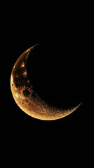 Poster - Enchanting atmosphere created by the golden crescent moon illuminating the night
