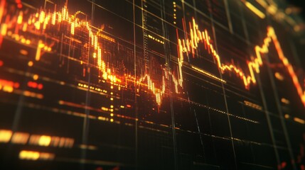 Poster - Stock Market Financial Graph with High Contrast Overlay