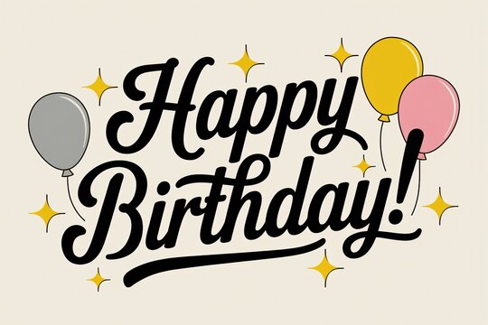 Festive gold balloons and happy birthday text create a festive atmosphere for special occasions