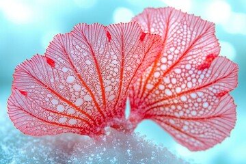 Wall Mural - Organic texture of red fan Coral (Acabaria). Abstract background. , isolated on white background,  , copy space, copy space for text,