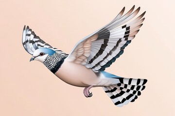 Aufkleber - A minimalist illustration of a soaring bird with clean, flowing lines against a soft gradient background