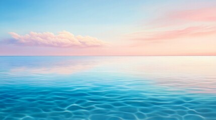 Sticker - Calm lake, crystal-clear water reflecting soft pastel skies