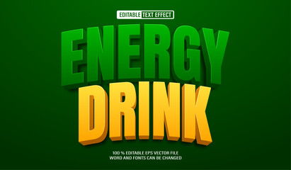 Poster - Editable 3d text style effect - Energy Drink Design bussines text effect Template