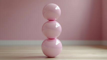 Poster - Pink Spheres 3D Render Illustration