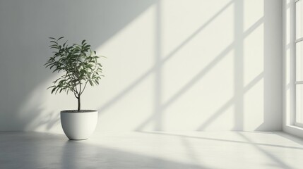Poster - Minimalist Scene with Plant and Natural Light