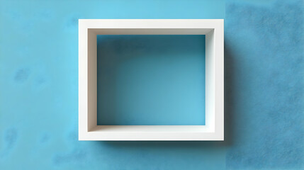 Poster - White Frame on Blue Textured Background 3D Illustration