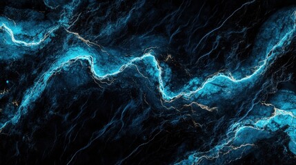 Poster - Abstract Blue Waves on Dark Background with Electric Motion Effect