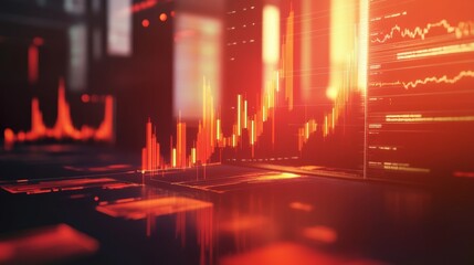 Poster - Warm Light Abstract Elements for Financial Diversification