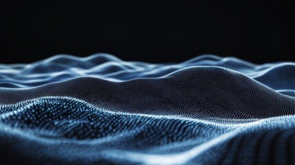Poster - abstract background with moving dots and lines, forming an intricate network connection structure, 