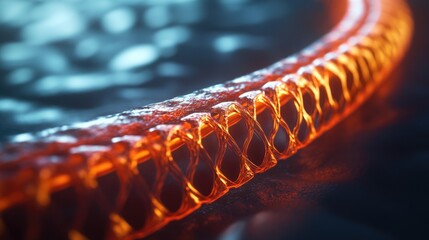 Poster - A detailed shot of advanced bioengineered stents for cardiovascular health, showcasing cutting-edge medical technology, with side space for additional content.