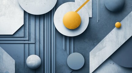 Poster - Abstract grey and blue geometric minimal motion background.