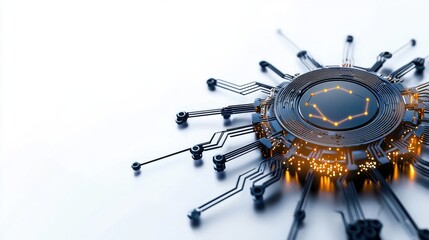 Poster - Radiant Circuit Sphere Glowing with Futuristic Digital Energy and Technology