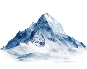 Wall Mural - majestic snow-covered mountain on a white isolated background.