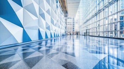 Poster - Modern Abstract Architecture with Geometric Patterns and Glass Walls