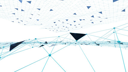 Aufkleber - abstract digital background of points and lines. glowing black plexus. big data. network or connecti