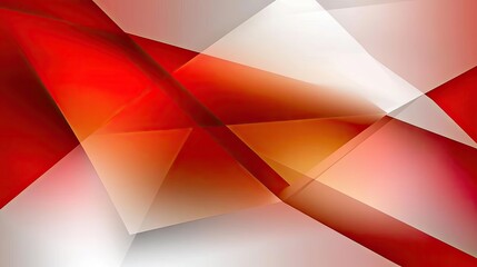 Poster - Abstract Red and Orange Geometric Shape Composition Design