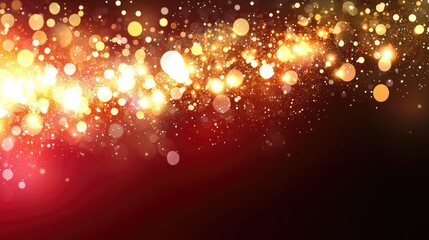 Poster - Sparkling Bokeh Background with Warm Golden Lights and Glows