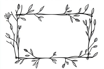 Aufkleber - A minimalist illustration of a rectangular frame with clean, geometric lines, drawn in soft monochromatic tones on a white background