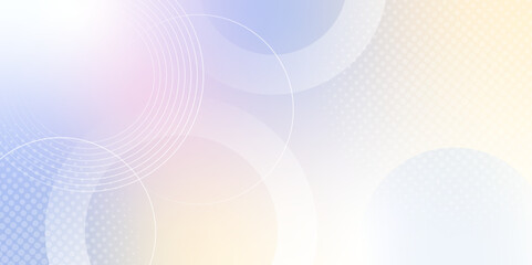 Aufkleber - Abstract hologram colorful gradient design with halftone circle decoration background. Abstract pastel background with dynamic circle lines. Minimalist banner background, pastel, pink and yellow color