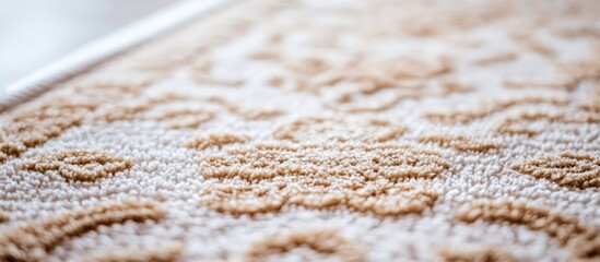 Poster - Intricate patterned carpet detail on a clean white background perfect for interior design inspiration and home decor projects