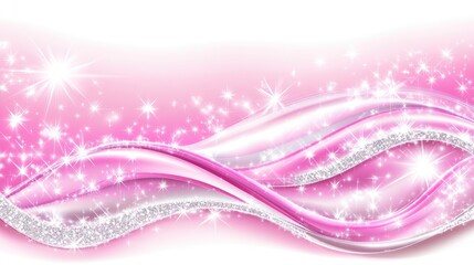 Poster - Pink Sparkle Wave Background with Shimmer and Glimmer Effects