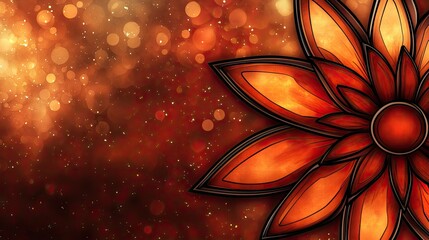 Aufkleber - Vibrant Red and Orange Flower with Bokeh Background for Design