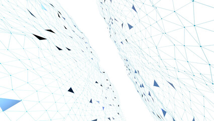 Fototapete - Abstract digital background of points and lines. Glowing black plexus. Big data. Network or connection. Abstract technology science background. 