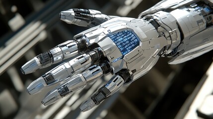 Poster - Futuristic Robotic Hand with Intricate Design and Technology Features