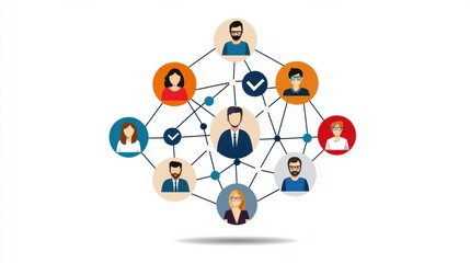 Poster - Teamwork and Business Concept with Digital Network