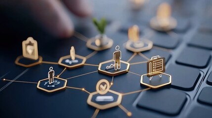Poster - Digital Network and Data Visualization Concept for Business and Technology Innovation