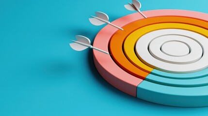 Poster - Vibrant Concentric Geometric Shapes in Multicolored Gradient Background