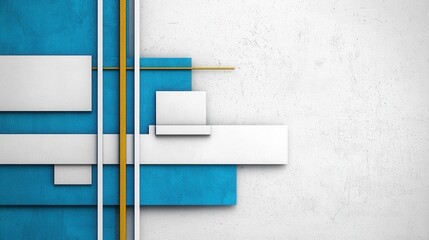 Poster - Vibrant Geometric Abstract Composition with Contrasting Colors and Minimalist Shapes