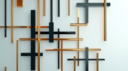 Poster - Striking Abstract Geometric Architectural Composition in Minimalist Design