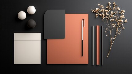 Poster - Minimalist Studio Still Life Arrangement with Geometric Shapes and Creative Materials