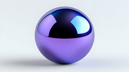 Poster - Purple Iridescent 3D Sphere Abstract Background