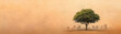 © Wonderful Studio - Dust crisis green tree in city life. Lone tree stands amid a dusty landscape, suggesting isolation and resilience.