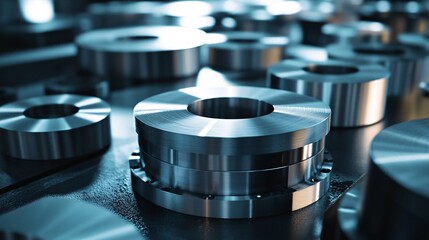 Poster - Metalworking showing close up of precision components manufacturing process