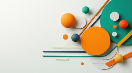 Poster - Vibrant Geometric Shapes Compose Abstract Minimalist Composition long title Vibrant geometric shapes lines and forms come together in a
