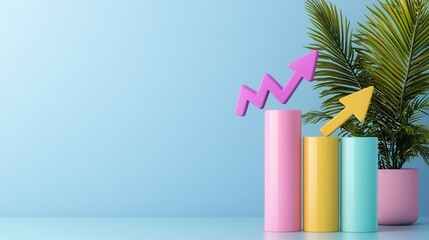 Poster - Upward Trend of Business Growth and Success Depicted by Dynamic Arrow Graph
