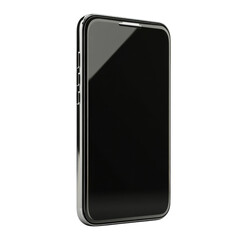 Poster - A sleek mobile phone with a glossy surface, showcasing a modern design and a blank screen on white background , cut out.	