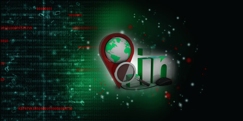 Fototapete - 3d rendering globe with dot in near navigation sign
