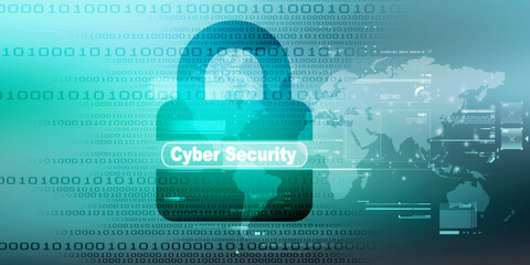 2d illustration abstract Cyber security


