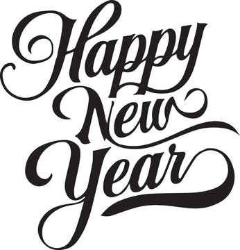 happy new year lettering poster,banner,vector concept 0n white background 