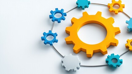 Poster - Interconnected Gears Representing and Innovation in Business and Technology Solutions