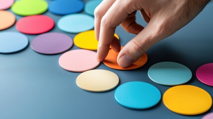 Poster - Colorful Finger Touching Vibrant Digital Interface Button