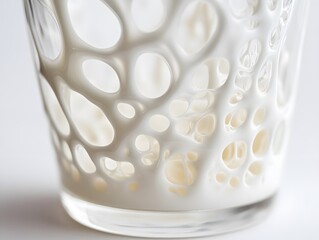 Poster - Close-Up of an Artistic Glass with Fluid and Organic Patterns Representing Modern Design and Aesthetic Appeal for Creative Projects and Advertising