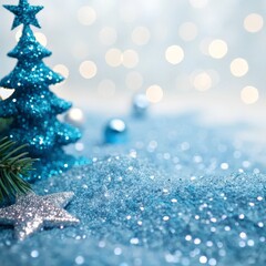 Wall Mural - blue christmas background with stars